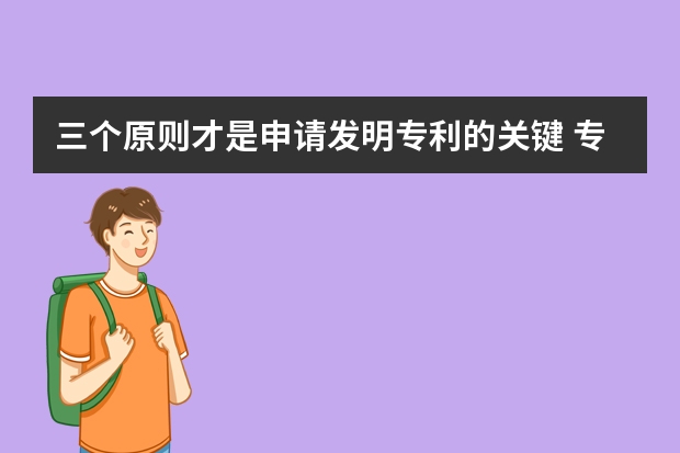 三个原则才是申请发明专利的关键 专家解答：发明专利申请文件的审查与撰写要点